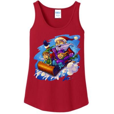 Santa Sleigh Ladies Essential Tank