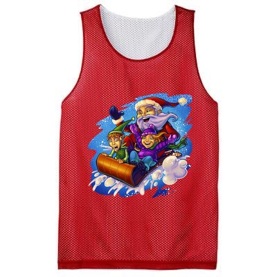 Santa Sleigh Mesh Reversible Basketball Jersey Tank