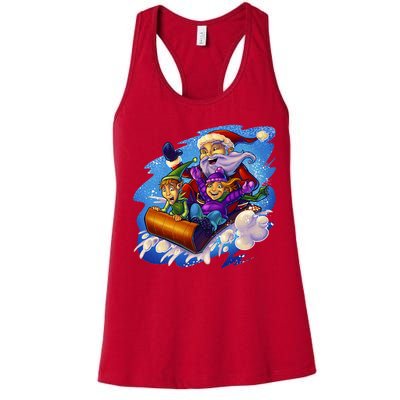 Santa Sleigh Women's Racerback Tank