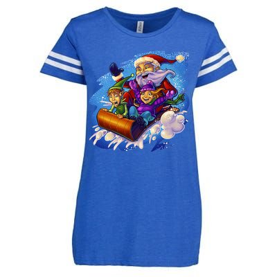 Santa Sleigh Enza Ladies Jersey Football T-Shirt