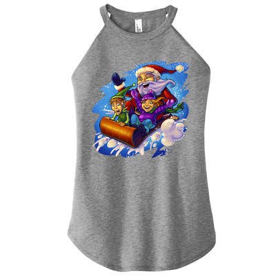 Santa Sleigh Women's Perfect Tri Rocker Tank