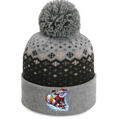 Santa Snowboard The Baniff Cuffed Pom Beanie