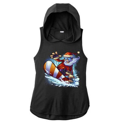 Santa Snowboard Ladies PosiCharge Tri-Blend Wicking Draft Hoodie Tank