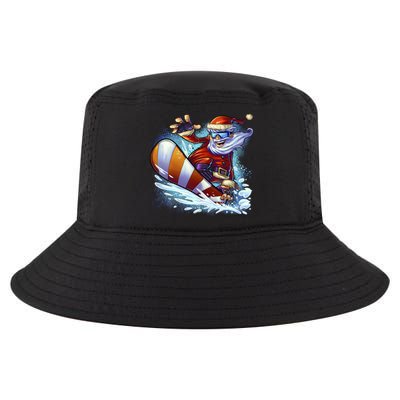 Santa Snowboard Cool Comfort Performance Bucket Hat