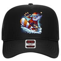 Santa Snowboard High Crown Mesh Back Trucker Hat