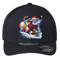 Santa Snowboard Flexfit Unipanel Trucker Cap