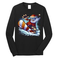 Santa Snowboard Long Sleeve Shirt