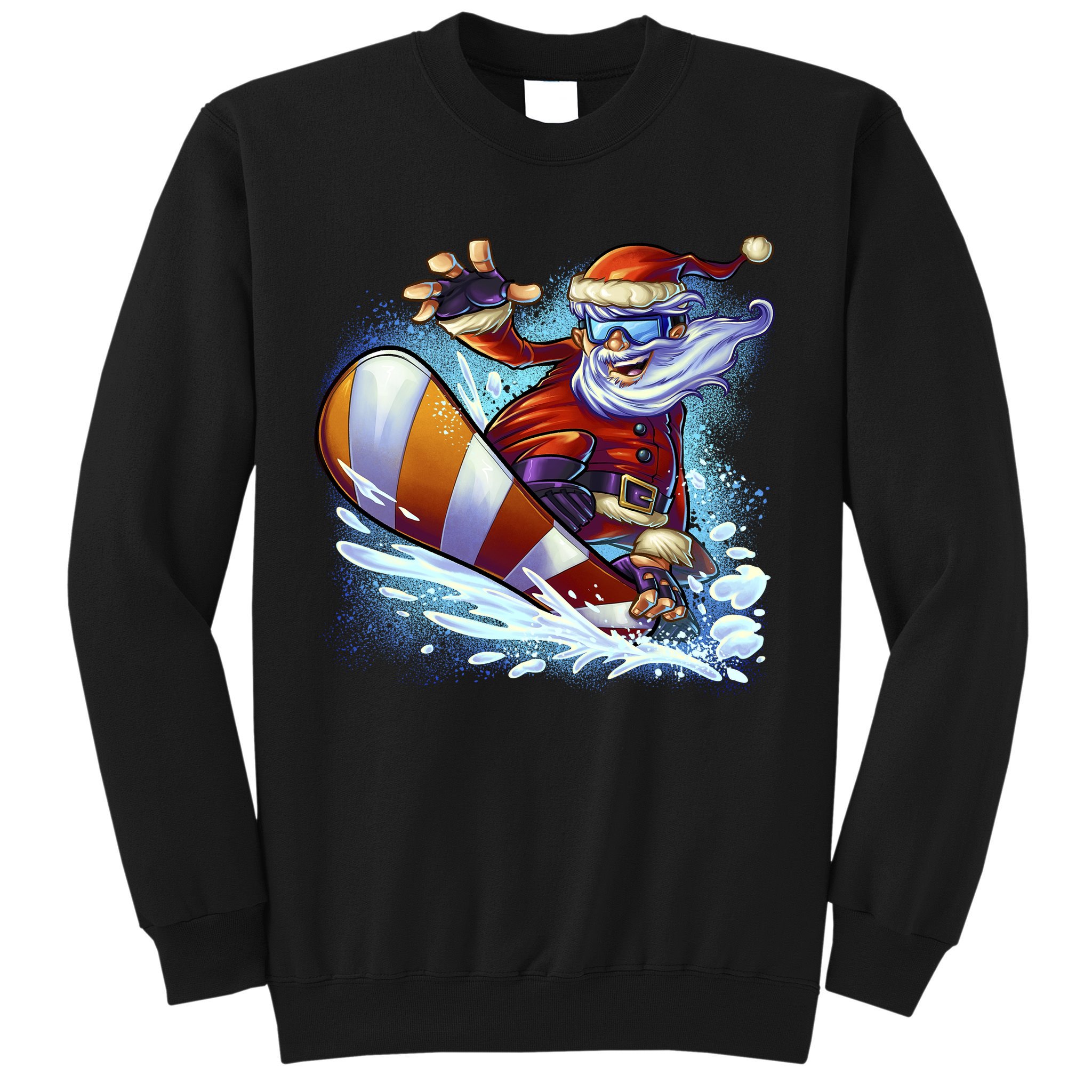 Santa Snowboard Sweatshirt