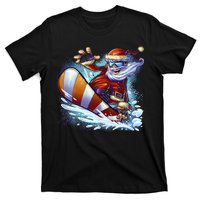 Santa Snowboard T-Shirt