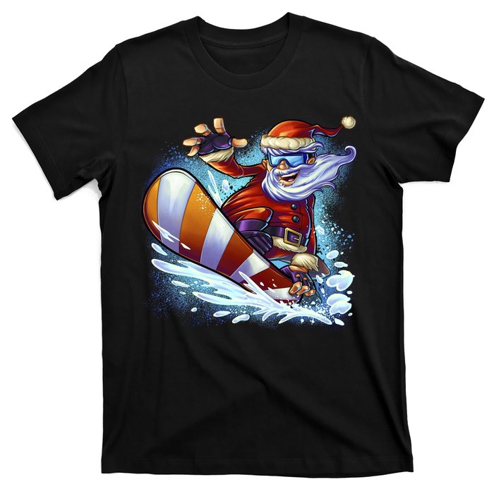 Santa Snowboard T-Shirt