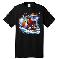 Santa Snowboard Tall T-Shirt