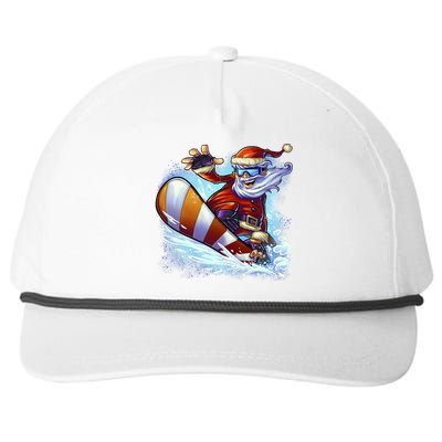 Santa Snowboard Snapback Five-Panel Rope Hat