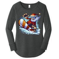 Santa Snowboard Women's Perfect Tri Tunic Long Sleeve Shirt