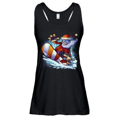 Santa Snowboard Ladies Essential Flowy Tank