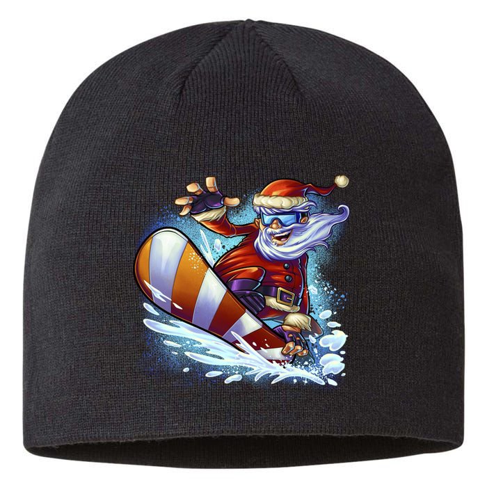 Santa Snowboard Sustainable Beanie