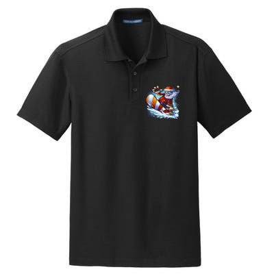 Santa Snowboard Dry Zone Grid Polo