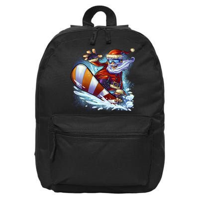 Santa Snowboard 16 in Basic Backpack