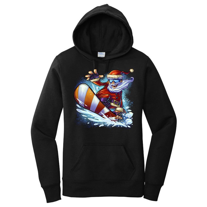 Santa Snowboard Women's Pullover Hoodie