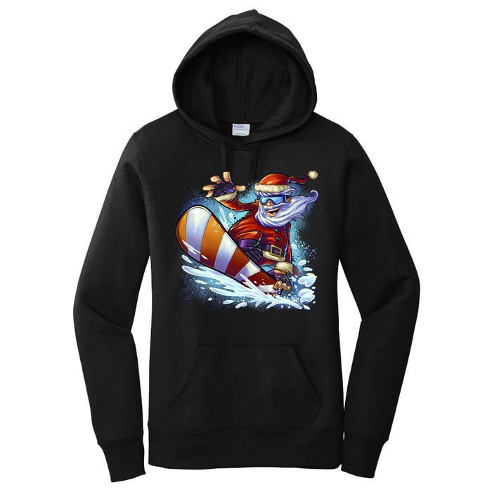 Santa Snowboard Women's Pullover Hoodie