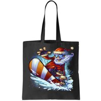 Santa Snowboard Tote Bag