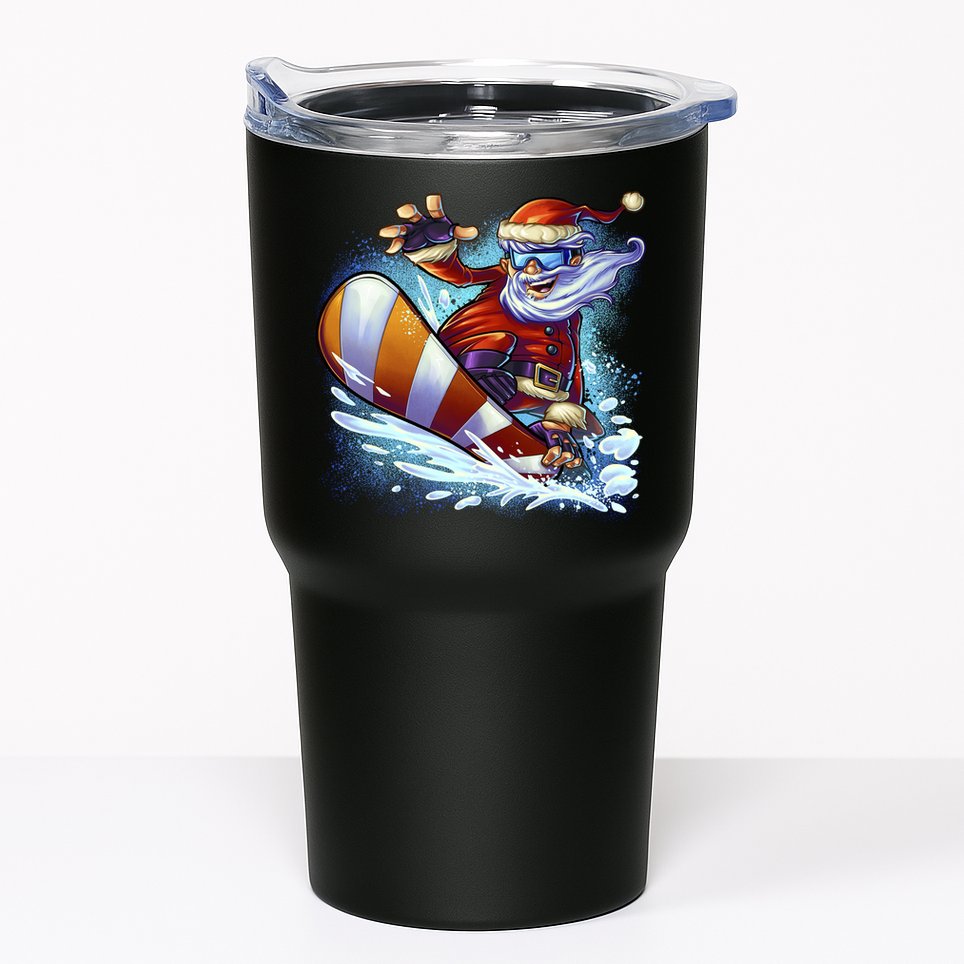 Santa Snowboard Tumbler