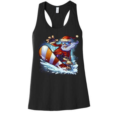 Santa Snowboard Women's Racerback Tank