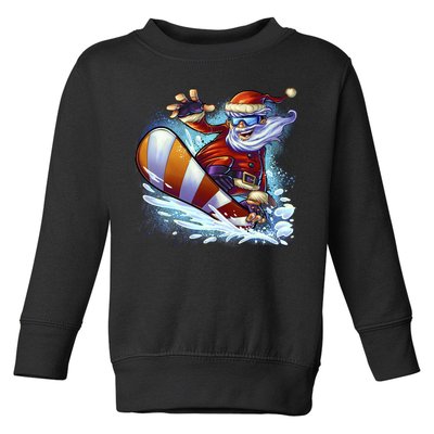 Santa Snowboard Toddler Sweatshirt