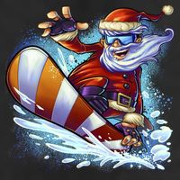 Santa Snowboard Trucker Hat