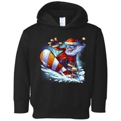 Santa Snowboard Toddler Hoodie