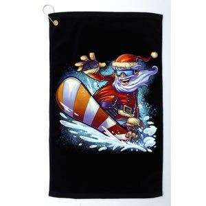 Santa Snowboard Platinum Collection Golf Towel