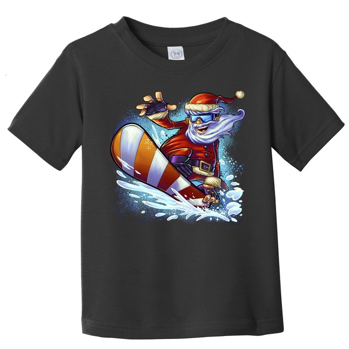 Santa Snowboard Toddler T-Shirt