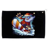 Santa Snowboard Grommeted Golf Towel