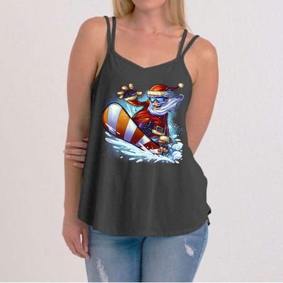 Santa Snowboard Women's Strappy Tank