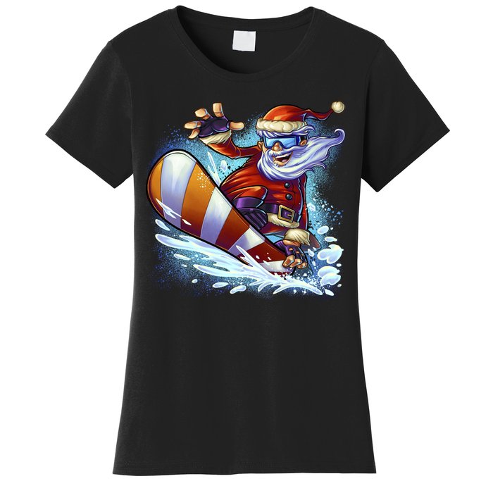 Santa Snowboard Women's T-Shirt