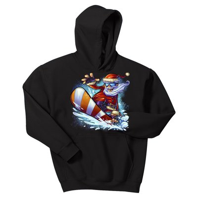 Santa Snowboard Kids Hoodie