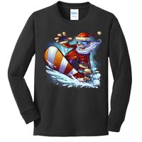 Santa Snowboard Kids Long Sleeve Shirt