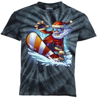 Santa Snowboard Kids Tie-Dye T-Shirt