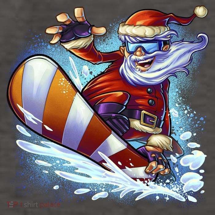 Santa Snowboard Vector Backpack