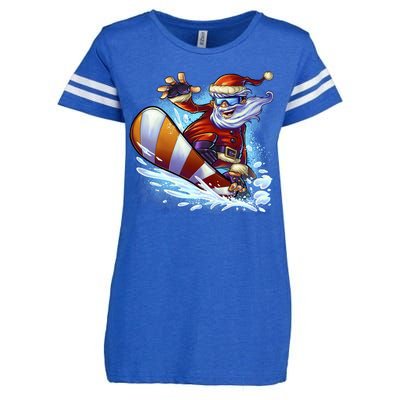 Santa Snowboard Enza Ladies Jersey Football T-Shirt