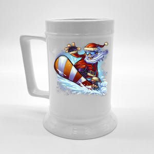 Santa Snowboard Beer Stein