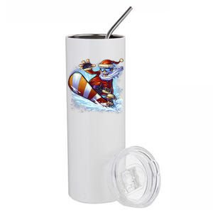 Santa Snowboard Stainless Steel Tumbler