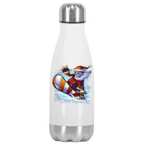 Santa Snowboard Stainless Steel Insulated Water Bottle