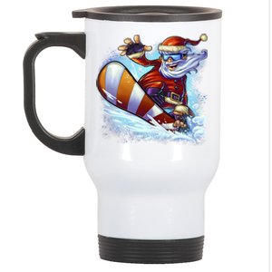 Santa Snowboard Stainless Steel Travel Mug