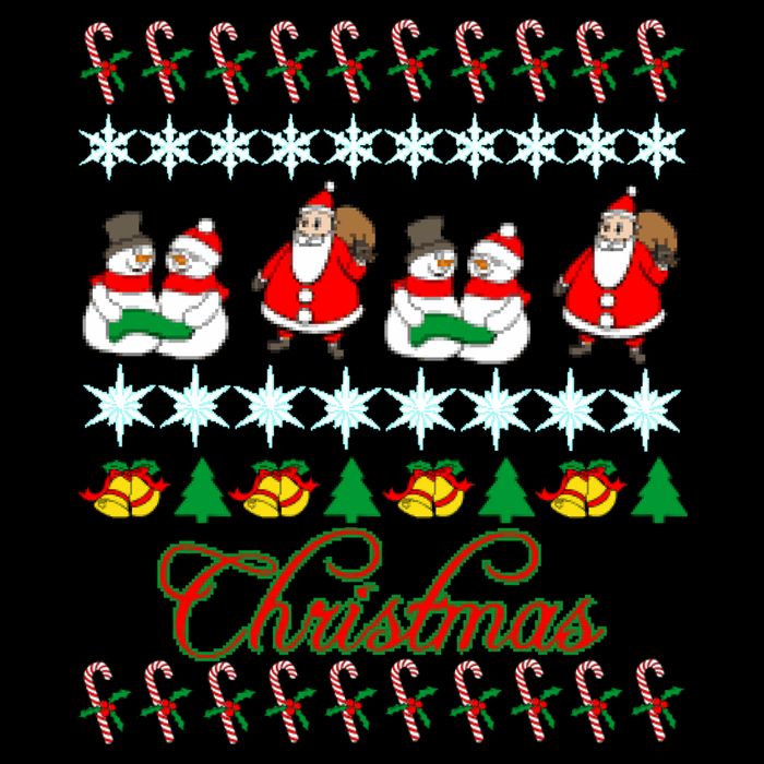 Santa Snowman Ugly Christmas Sweater Drawstring Bag