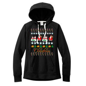 Santa Snowman Ugly Christmas Sweater Women's Fleece Hoodie