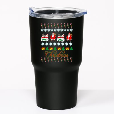 Santa Snowman Ugly Christmas Sweater Tumbler