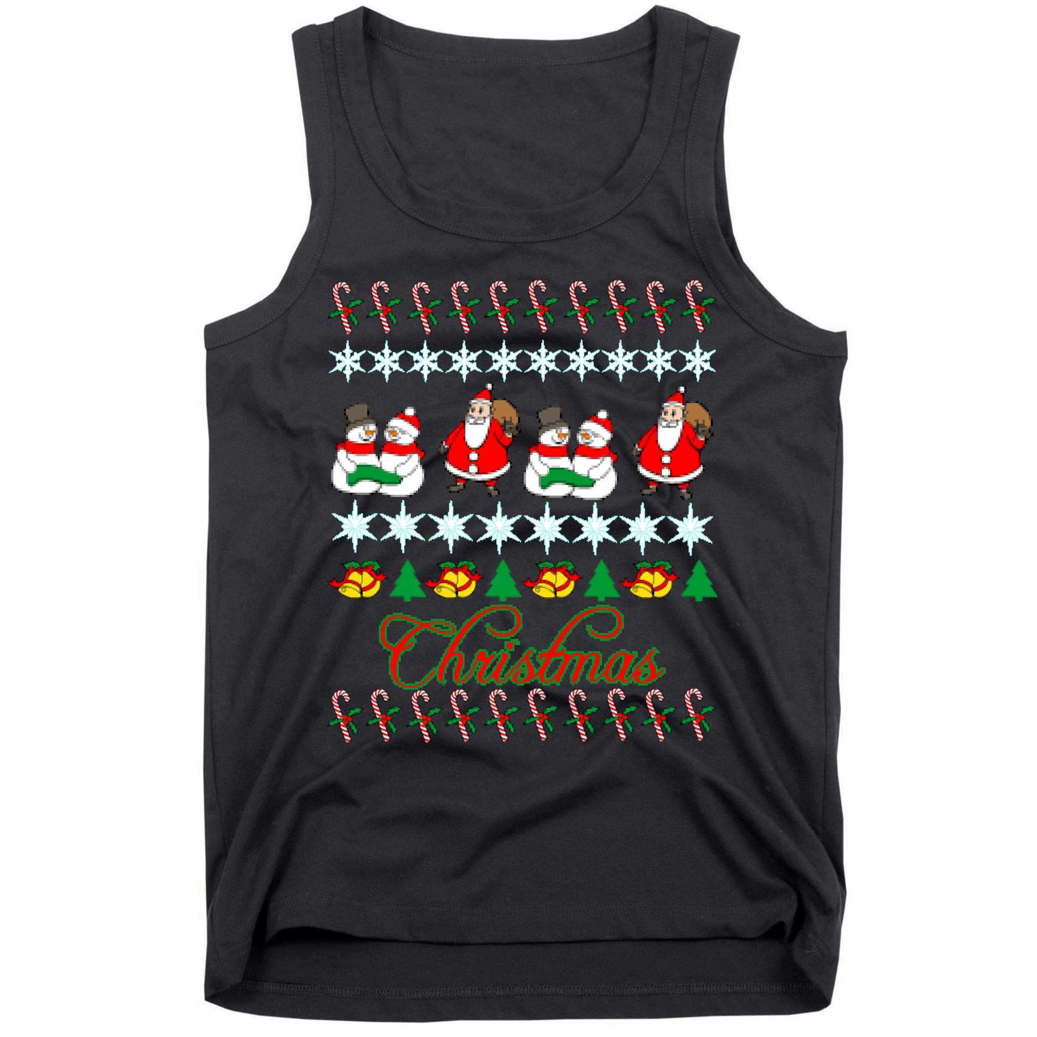 Santa Snowman Ugly Christmas Sweater Tank Top