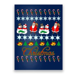 Santa Snowman Ugly Christmas Sweater Poster