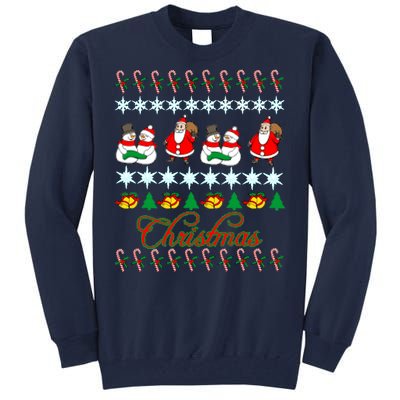 Santa Snowman Ugly Christmas Sweater Tall Sweatshirt