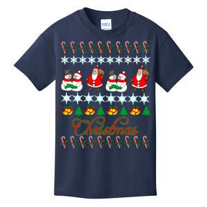 Santa Snowman Ugly Christmas Sweater Kids T-Shirt